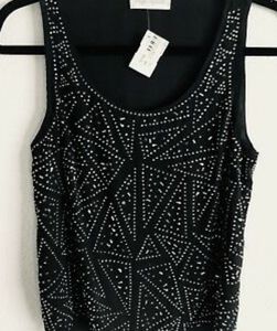 Black beaded tank top